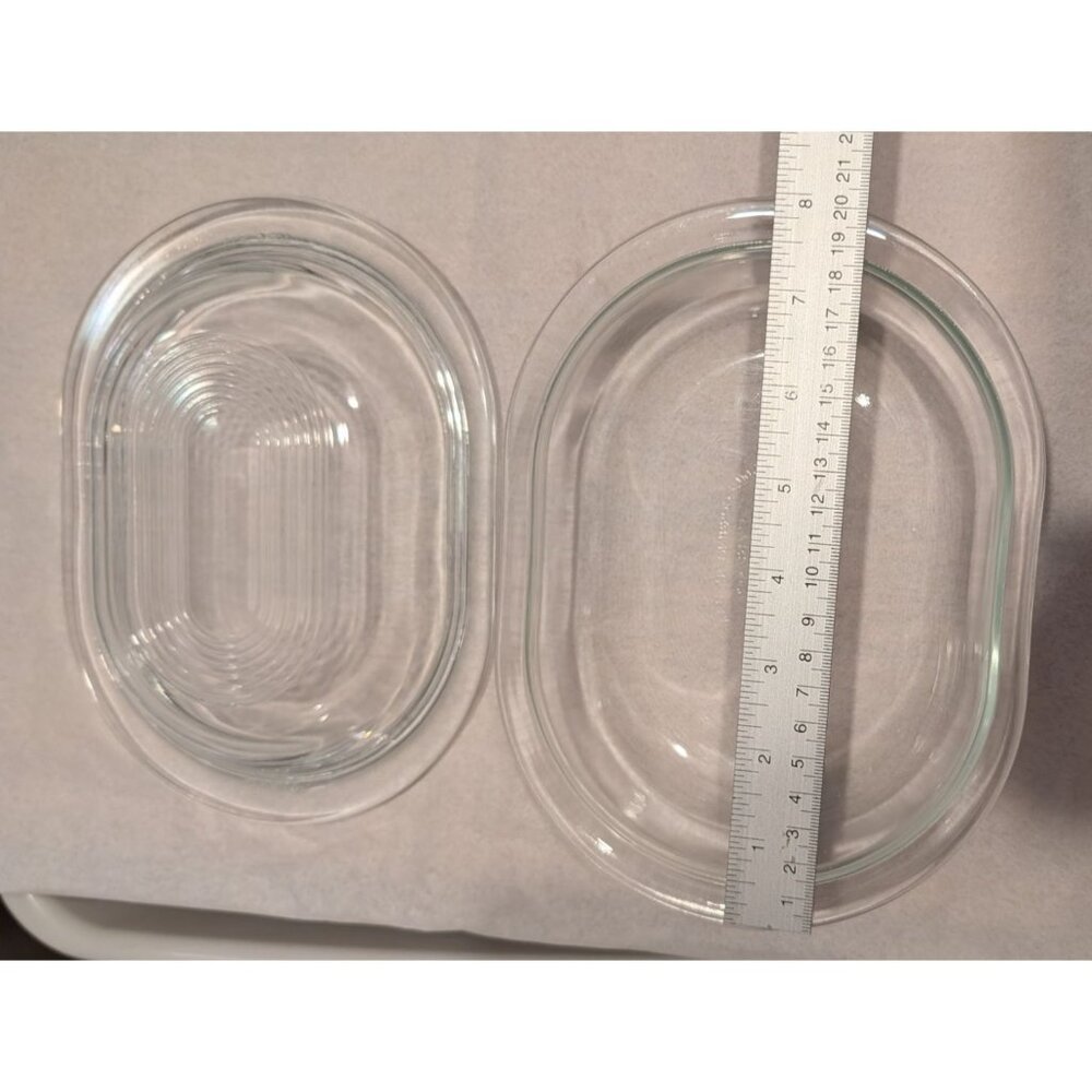 Pyrex 602-C Clear Glass Oval Casserole Dish with Ribbed Lid - Picture 12 of 16